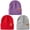Purple+Red+Grey, variant on 3 Pack Kids Warm Winter Knit Cuffed Beanie Hat for Boy and Girl 0-3 Year old 