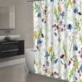 thumbnail image 3 of Floral Shower Curtain Flower Shower Curtain Plant Shower Curtain with Hooks Botanical Shower Curtains for Bathroom 72" x 72", 3 of 7