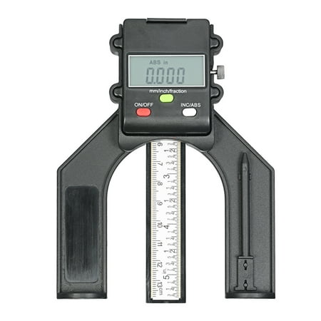 0-130mm Digital LCD Display Height Gauge Depth Gauge Table Saw Height Gauge with Three Measurement Units Locking Screw for Woodworking Router Table
