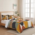 thumbnail image 5 of Queen Quilt Set 90''x96'', Luxurious Lightweight Bedspread Coverlet with 2 Pillow Shams, Abstract Middle Century European American Colors Breathable All Season Quilt Bedding for Bedroom/Guest Room, 5 of 9