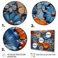 thumbnail image 3 of Designart "Mosaic of Floral Bohemian Blue and Orange Tiles I" Extra Large Geometric Framed Wall Art - Bohemian Blue Boho Mosaic Entryway Framed Wall Art Print, 3 of 6