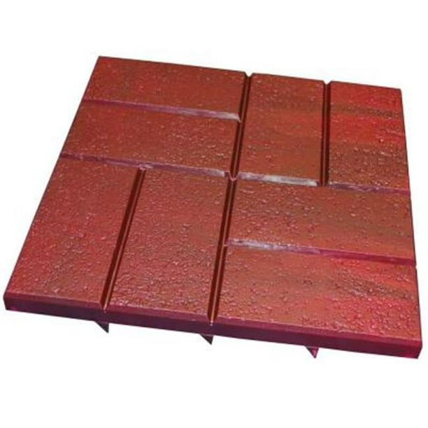 EmscoGroup 2155HD Paveurs de Patio en Résine à Motif de Briques Rouges Profondes en Plastique