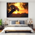 thumbnail image 4 of Mudket Leopard on Tree at Sunset Canvas Wall Art, Jungle Animal Print Decor for Living Room Bedroom Office, Wildlife Themed Wall Art Ready to Hang - 12"L x 8"W, 4 of 10