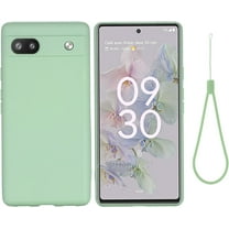 Designed for Google Pixel 6A 5G 2022 Case,Slim Liquid Silicone Rubber Shockproof Phone Cover with Wrist Strap Soft Anti-Scratch Microfiber Lining Protection Case for Google Pixel 6A 2022 (Green)