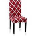 thumbnail image 1 of Dining Chair Covers, Geometric Print Dining Chair Slipcovers, Removable Washable Stretch Furniture Protector for Kitchen Room Hotel Table Banquet (4 Per Set, Wine Red), 1 of 8