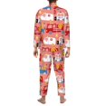 thumbnail image 5 of Bingfone Men'S Pajama Set 2 Piece Loungewear Pjs, Long Sleeve With Pajama Pants-Cartoon With Traffic Elements, 5 of 9