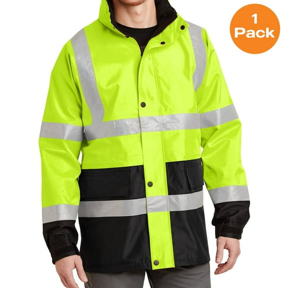 CornerStone CSJ24 Type R Class 3 Waterproof Parka, Safety Yellow/ Black, S, Mens Work Jackets