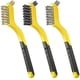 thumbnail image 1 of Juego de mini cepillos variados con mango ergonómico: 1 de nailon, 1 de latón y 1 de acero inoxidable, 1 of 5
