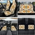 thumbnail image 2 of Yuyamidu Aztec African Tribal Car Seat Cover with Floor Mats Steering Wheel Cover Seat Belt Strap Pad Handbrake Gear Shift Knob Cover Auto Cup Holders 15 PCS, 2 of 6