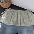 thumbnail image 6 of lanema Plaids Print Ruffled Mini Apron Skirt Double Layer Adjustable Waist Tie Skirt, 6 of 13