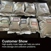 50 Mylar Bags 60x400CC Oxygen Absorbers for Food Storage Long Term 8.7 Mil Gallon Aluminum Foil 60 Stickers (14x18, 10x14, 8x12)