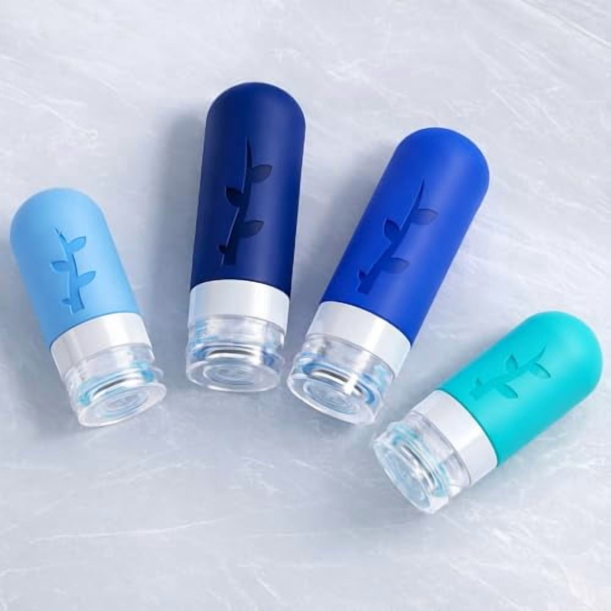 18pack Travel Bottles for Toiletries,TSA Approved Silicone Travel Containers jar for Toiletries,Leak Proof Refillable Liqus Shampoo And Conditioner Essentials toiletry Blue