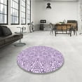 thumbnail image 4 of Ahgly Company Machine Washable Indoor Rectangle Transitional Purple Flower Purple Area Rugs, 8' x 12', 4 of 7