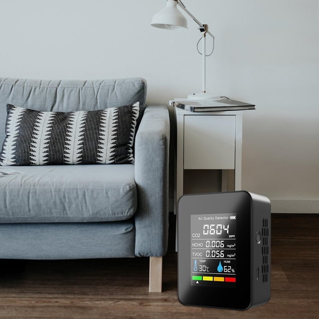 Probador de : convección eléctrica profesion de temperatura, analizador de aire, para oficina de CO2 de dióxido de Negro
