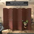 thumbnail image 2 of Red Lantern 7 ft. Tall Diamond Weave Room Divider - Dark Red - 6 Panel, 2 of 6