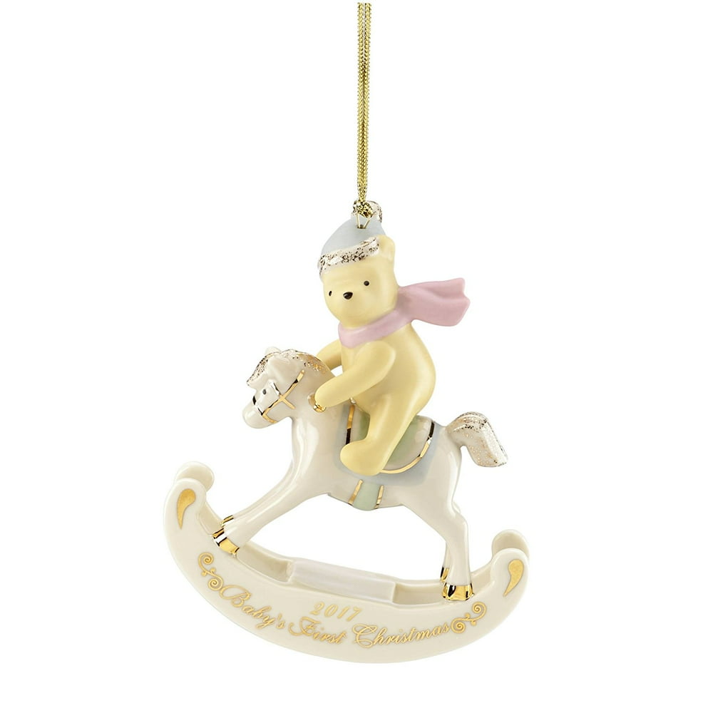 2017 Lenox Winnie the Pooh Babys First Christmas Rocking Horse Ornament