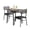 Gray, variant on Accreate 3-Piece Dining Table Set, Wood Small Kitchen Table with Upholstered Chairs, Square Table Set with Storage Rack, Metal Legs Support, Compact Dining Set