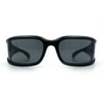 thumbnail image 5 of Womens Trendy Curved Wrap Around Rectangle Thick Temple Plastic Sunglasses All Black, 5 of 8