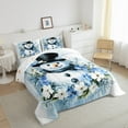thumbnail image 3 of jejeloiu Christmas Snowmen Bedding Comforter Set,Oil Painting Twin Comforter Sets,Rustic Flower Floral Bedding Set For Children,Super Cozy Room Decor Reversible,2pcs, 3 of 8