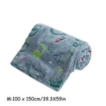 Weloille Dinosaur Glowing Blanket, In The Dark Luminous Dinosaur Blanket, Soft Warm Plush Blanket Flannel Air-Conditioning Cover Blanket Children's Night Blan