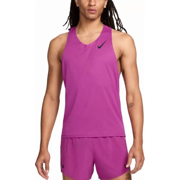 Nike AeroSwift Men's Dri-FIT ADV Running Singlet (Hot Fuchsia/Black, FN4231-518) Size Medium
