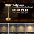 thumbnail image 4 of Bedside Table Lamp, Touch Control LED Table Lamp USB Rechargeable Aluminum Iron  for Bar Gold,Rose Gold,Silver,Black,Dark Brown, 4 of 7