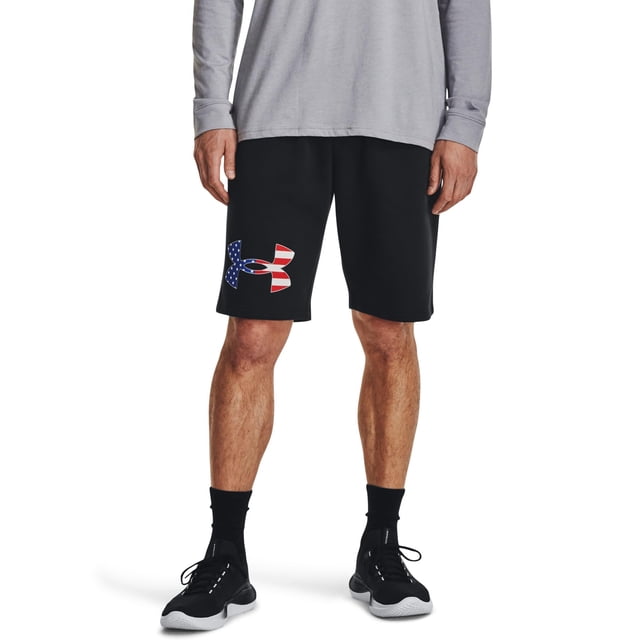 Pantalones cortos Under Armour Freedom Rival Big Flag Logo en blanco y negro