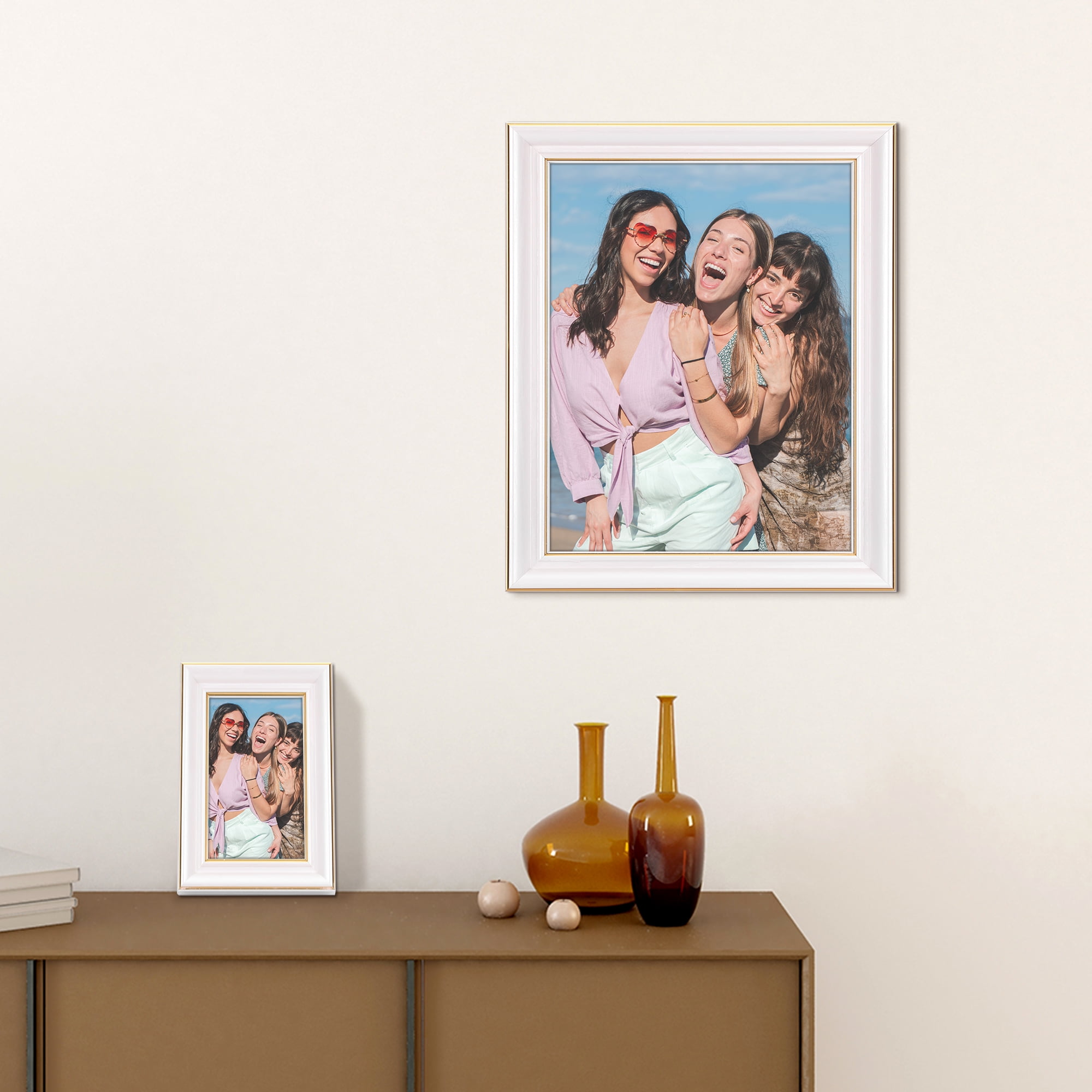 Unique Bargains Picture Frame for Tabletop Wall Hanging Art Photo Frame White 10x12