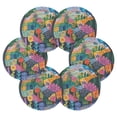 thumbnail image 7 of Yayeee 6 PCS Drink Coasters with Holder Set Woven Absorbent Round Tabletop Hot Pad, Art Plants, 7 of 7