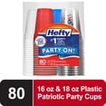 thumbnail image 6 of Hefty Party On Disposable Plastic Party Cups, Patriotic Assorted Colors and Festive Print, 16 oz. & 18oz., 80 Count, 6 of 8