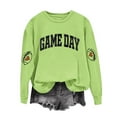 thumbnail image 2 of Gamivast Crewneck Sweatshirts Women Funny Football Graphic Drop Shoulder Crewneck Sweatshirt Loose Casual Long Sleeve Game Day Pullover Superbowl Outfit, 2 of 2