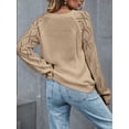 thumbnail image 2 of Cupshe Knitwear Sweater for Women Lightweight Solid V-neckline Long Sleeves Casual Loose Pullover Sweater, 2 of 5