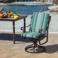 thumbnail image 3 of ARDEN 4-Pack Outdoor Patio Dining Chair Cushion, 20x44, Rain-Proof Seat Pad, Fade-Resistant Outdoor Cushion Teal Cobalt Stripe, 3 of 10