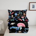 thumbnail image 5 of Manfei Pretty Floral Twin Comforter Sets,Cute Marine Life Bedding Set,Black,Black Reversible,2-Piece,1 Comforter and 1 Pillowcase, 5 of 8