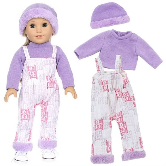 AmaMary Reborn Doll Winter Clothes For 16-18" Reborn Dolls Chambray Cotton Clothes Accessories Birthday Christmas Gift