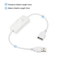 thumbnail image 4 of Uxcell USB Cable with ON/Off Switch USB Male to Female Cord 34cm White 3Pcs, 4 of 5
