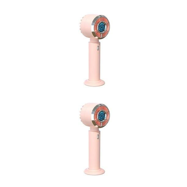Yuarrent Ventilador de mano Verano Personal Ajustable Refrigeración portátil Silencioso Clima cálido Oficina Escuela Trabajo Enfriador de Rosado 2piezas