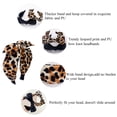 thumbnail image 2 of BEGOOD 2Pcs Bow Headbands for Women Leopard Print Headwear Fashion Leather Hair Bands for Girls, 2 of 6