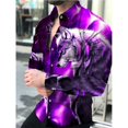 thumbnail image 1 of Camisa de vestir de noche de lujo con texto de periódico y arte a la moda con solapa y botones para fiesta, camisa informal con estampado de manga larga, suéter para hombre, 1 of 6