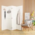 thumbnail image 2 of 4 Panel Room Dividers, 5.6FT Pegboard Wooden Room Divider with Hanging Hole, Folding Privacy Screen Room Partitions, Freestanding Peg Board Display for Home Office Trade Show Craft Show, 2 of 8