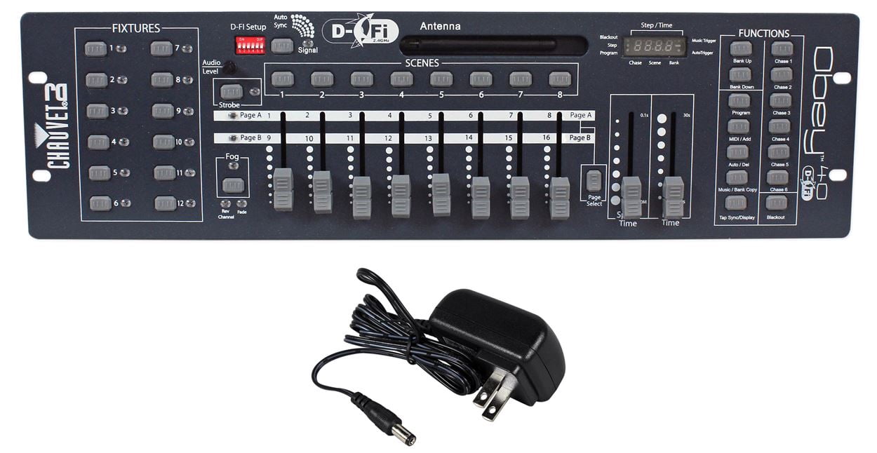 Chauvet DJ Obey 40 D-Fi 2.4 Wireless DMX Controller D-Fi & MIDI + 4 DMX Cables