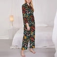 thumbnail image 3 of Yiaed Snake And Flower Print Pajamas Women's Long Sleeve Sleepwear Soft Button Down Loungewear Pjs Lounge Set Nightwear Womens Pajama Pants-XX-Large, 3 of 7