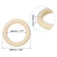thumbnail image 2 of Uxcell 65mm Unfinished Wooden Rings, 10 Pack Natural Solid Circle Rings DIY Craft Unfinished Wooden Rings, Wood Color, 2 of 6