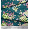 thumbnail image 2 of Soimoi Rayon Fabric Leaves & Floral Artistic Printed Craft Fabric by The Yard 56 Inch Wide, 2 of 3