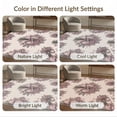 thumbnail image 7 of ODIKA 9'x12' Washable Area Rug Purple Delicate Beige Cluster Ribbon Motif Botanical Border Pink for Master Suite, California King, Under Bed, Non-Shedding, Easy Care, 7 of 7