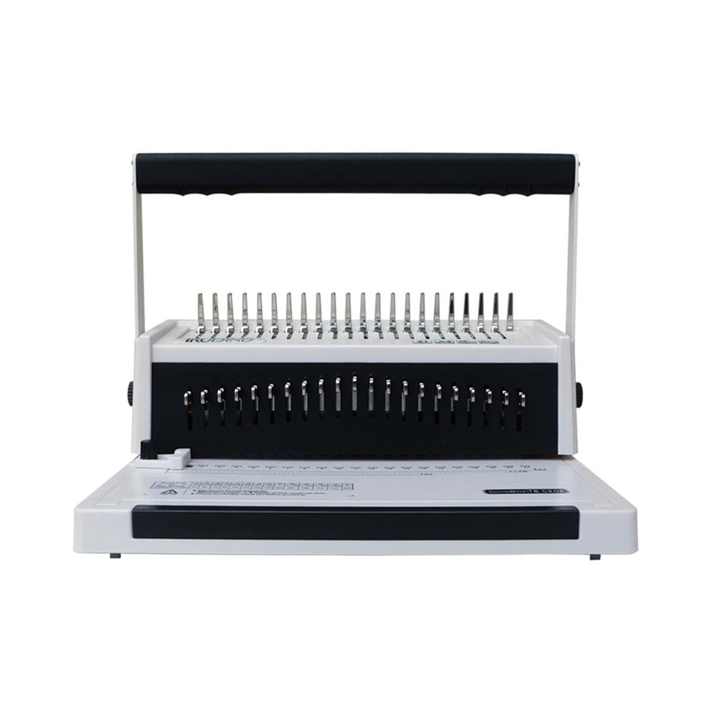 TB-C20A: TruBind Manual Spiral Coil Binding Machine, Manual Punch, Manual Comb Spreader/Closer, Disengageable Pins, White and Black