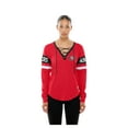 thumbnail image 4 of Women's New Era  Scarlet San Francisco 49ers Throwback Lace-Up Long-Sleeve T-Shirt, 4 of 5