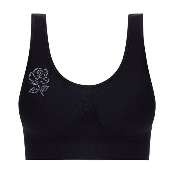 AINIYS Cleavage Bra Seamless Soft Cup Bra Women's Wide Straps Sports Yoga Bra Bralette No Underwire T-Shirt Bra Wireless Lift and Support Push-Up Bra Breathable Everyday Bras Black XXL