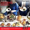 thumbnail image 6 of Disposable Serving Utensils - Set of 18 Party Utensils, 6 Each 6" Tongs, 10” Spoons, 10” Forks, Black, 6 of 7