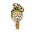 thumbnail image 1 of Broche Épingle à Cheveux Animal de Compagnie Chat à Rayures Jaunes Vintage en Métal, 1 of 3